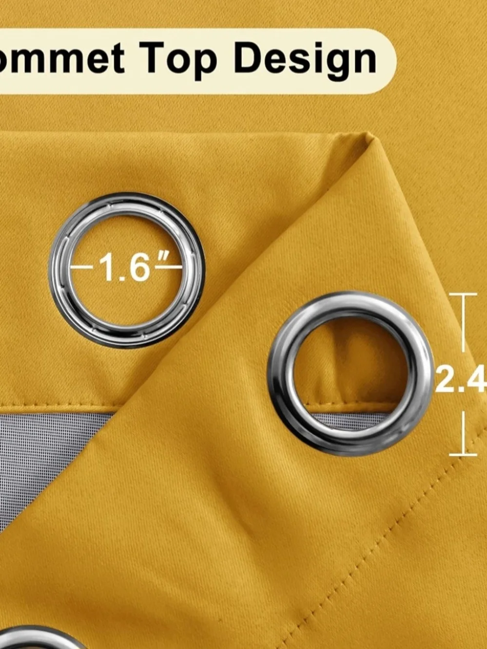 Set Of 2 W42 x L84 Mustard Blackout Curtains - NEW!